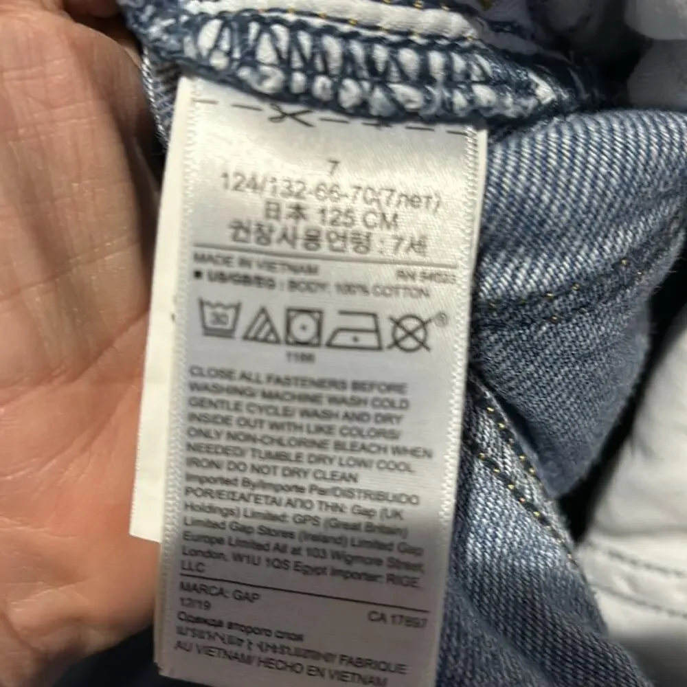 Gap denim 7 high rise wide leg crop blue jean pockets 💯cotton adjustable waist